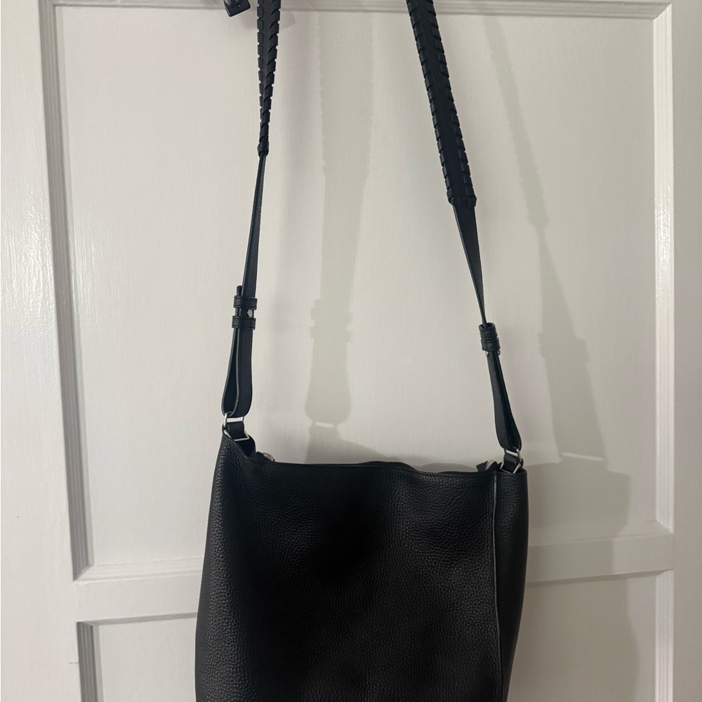 All Saints Black Leather Shoulder Bag